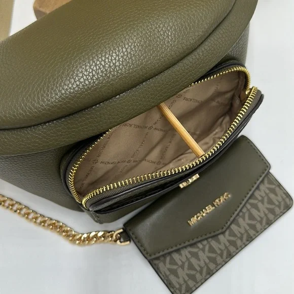 Michael Kors Maisie Lg Pebbled Leather 2-in-1 Sling Fanny Pack Waist Bag Belt - Picture 9 of 16